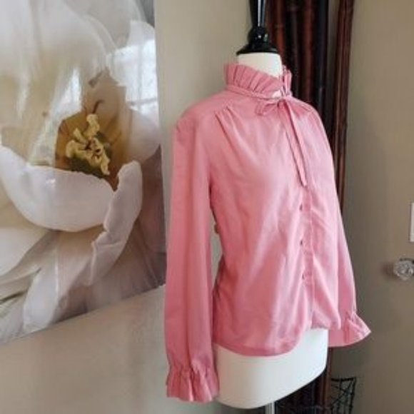 Adorable Retro Pink Ruffle Top ~ Size S/M - Picture 4 of 5